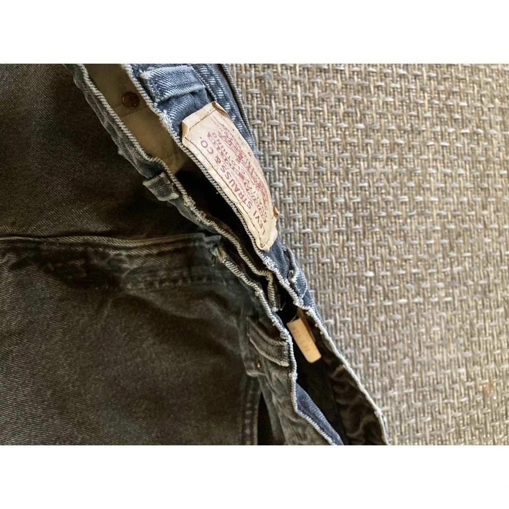 Levis 550 Jeans VTG 90s Mens 33x36 Black Grunge Relaxed Fit Tapered Red Tab USA